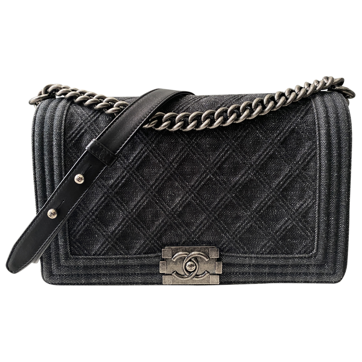 Boy handbag Chanel Black in Denim 